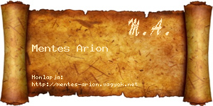 Mentes Arion névjegykártya